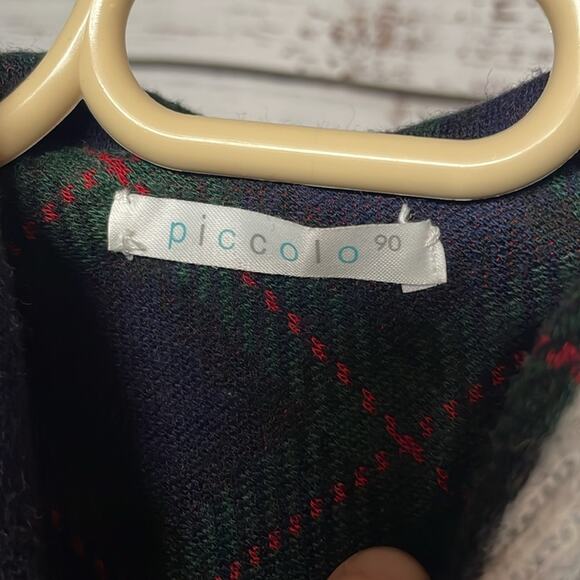 PIccolo Baby Reversible Hooded Poncho 9 m-2T Plaid - Picture 5 of 10